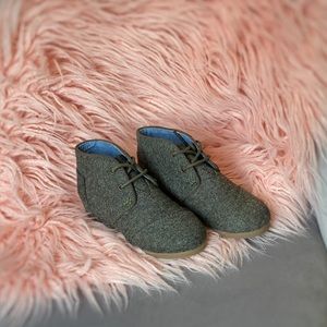 TOMS Herringbone Desert Wedge Bootie, 13Y